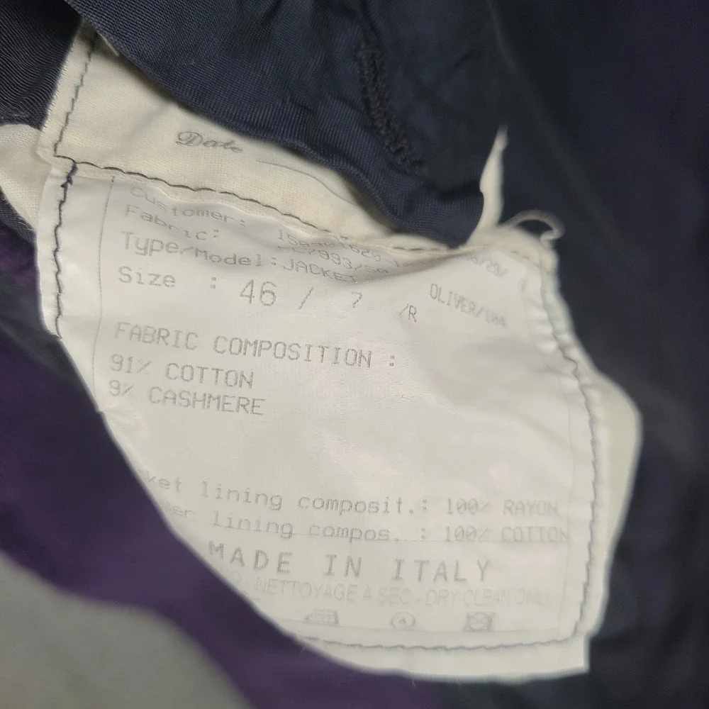 Ralph Lauren Purple Label Mens 46R Purple Corduroy Cashmere Blend Blazer Italy